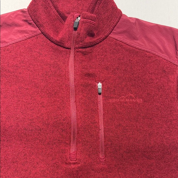Eddie Bauer Red Quarter-Zip Pullover L - Picture 5 of 9